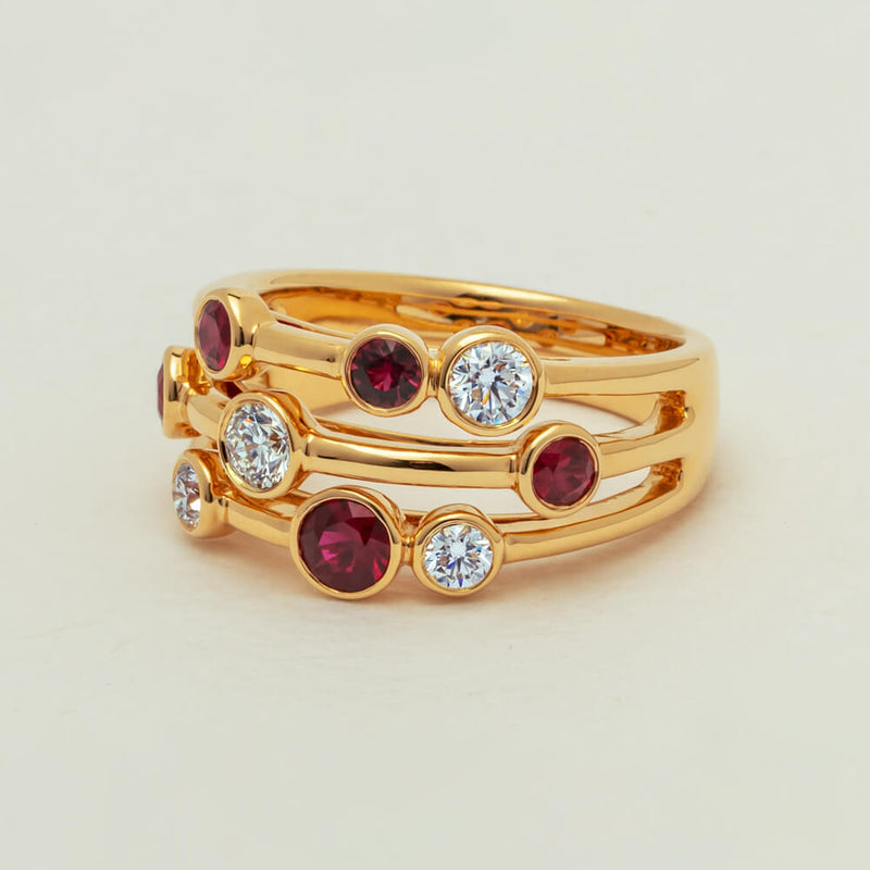 18ct Yellow Gold .69ct Ruby & Diamond Ring - Ring - Walker & Hall