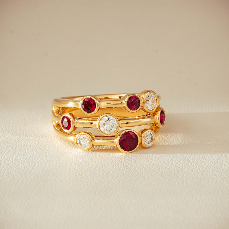 18ct Yellow Gold .69ct Ruby & Diamond Ring - Ring - Walker & Hall