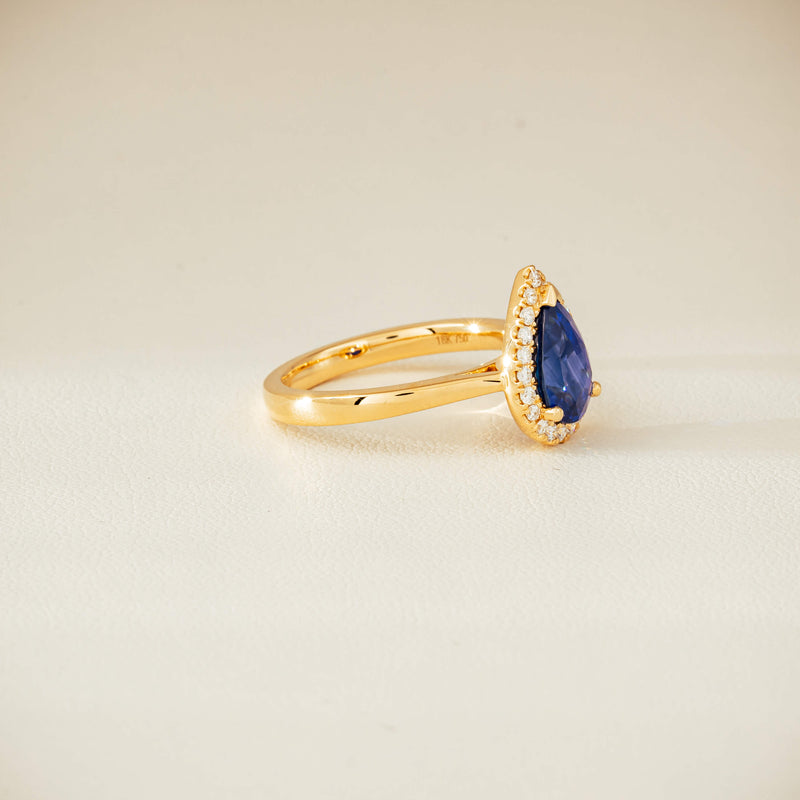 18ct Yellow Gold 2.40ct Sapphire & Diamond Nina Ring - Ring - Walker & Hall