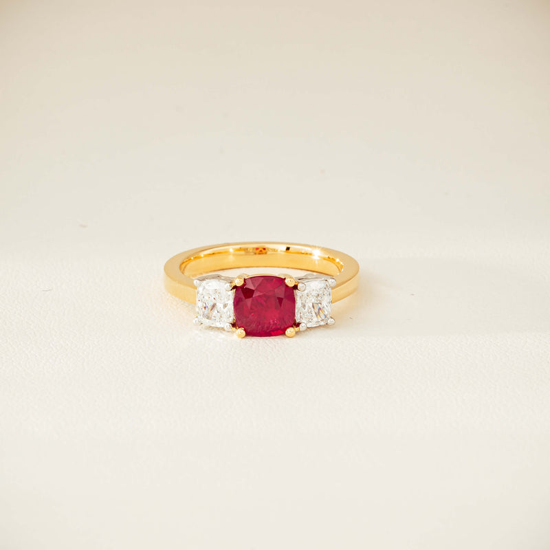 18ct Yellow Gold 1.54ct Ruby & Diamond Odyssey Ring - Ring - Walker & Hall