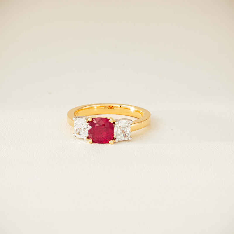 18ct Yellow Gold 1.54ct Ruby & Diamond Odyssey Ring - Ring - Walker & Hall