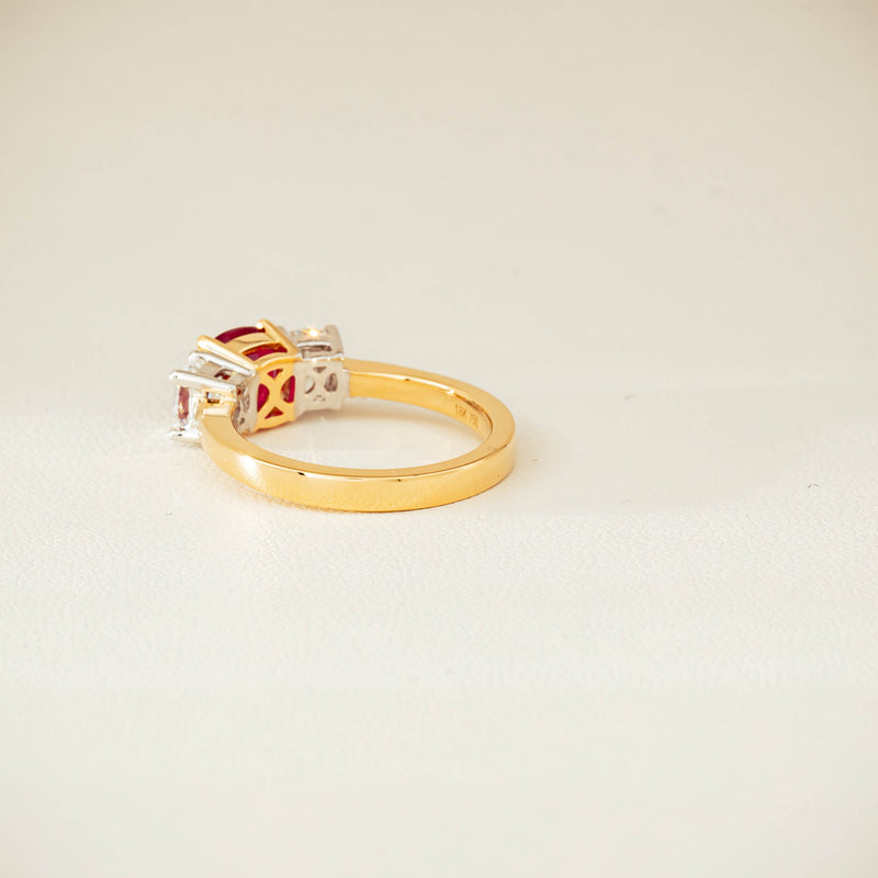18ct Yellow Gold 1.54ct Ruby & Diamond Odyssey Ring - Ring - Walker & Hall