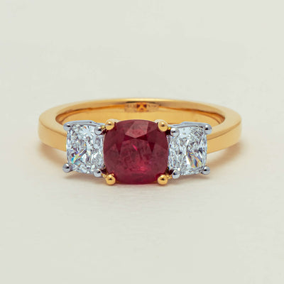 18ct Yellow Gold 1.54ct Ruby & Diamond Odyssey Ring - Ring - Walker & Hall