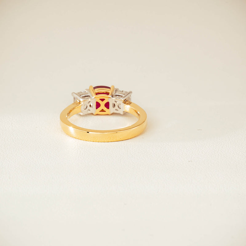 18ct Yellow Gold 1.54ct Ruby & Diamond Odyssey Ring - Ring - Walker & Hall