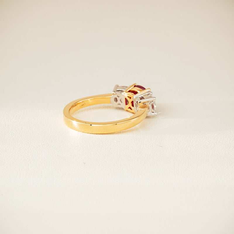 18ct Yellow Gold 1.54ct Ruby & Diamond Odyssey Ring - Ring - Walker & Hall
