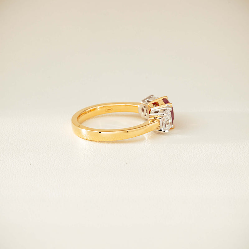 18ct Yellow Gold 1.54ct Ruby & Diamond Odyssey Ring - Ring - Walker & Hall