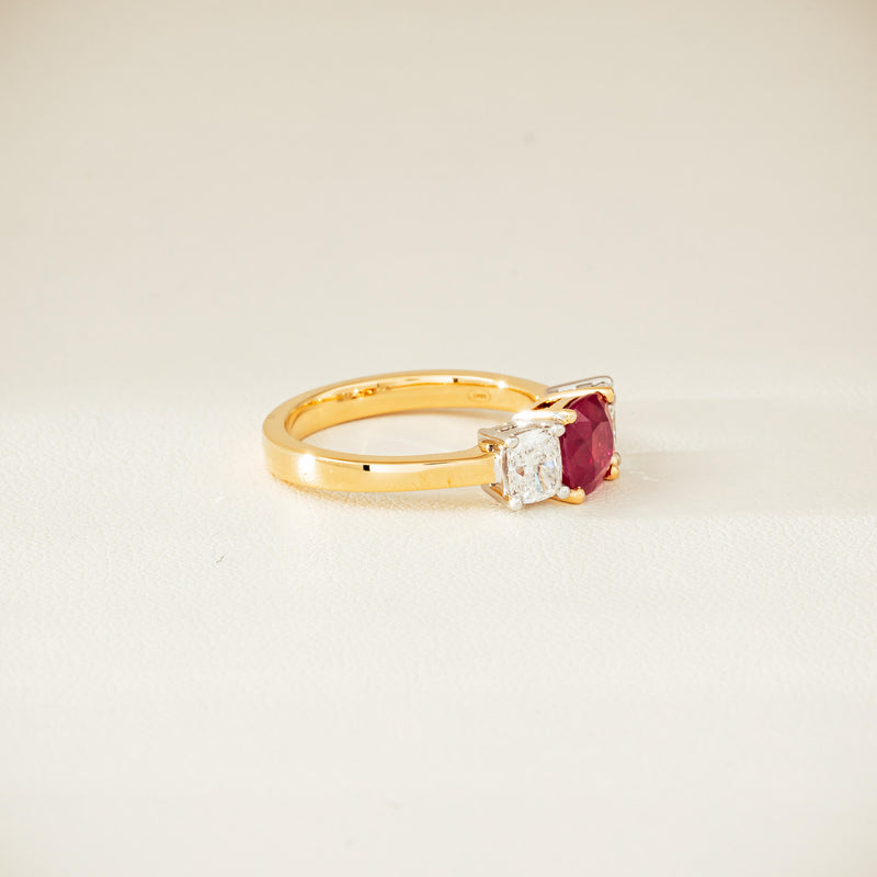 18ct Yellow Gold 1.54ct Ruby & Diamond Odyssey Ring - Ring - Walker & Hall