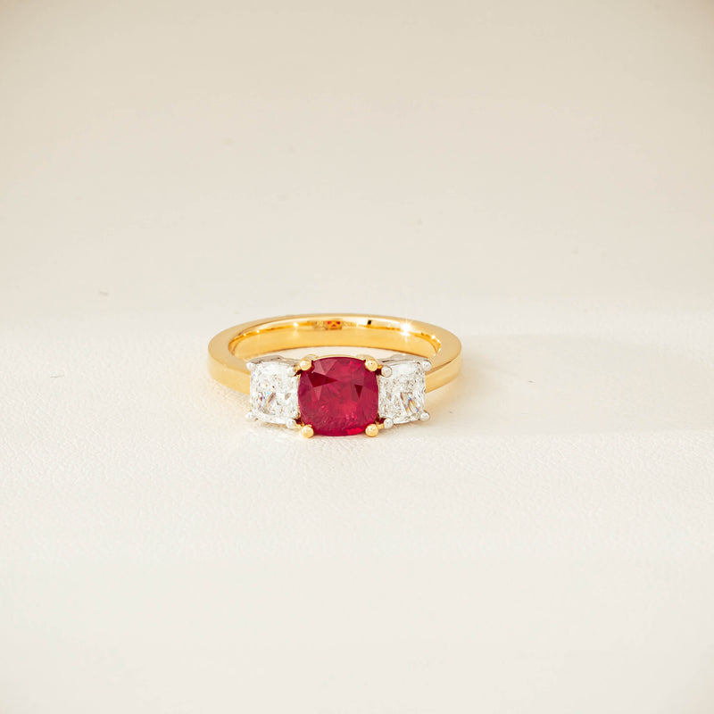18ct Yellow Gold 1.54ct Ruby & Diamond Odyssey Ring - Ring - Walker & Hall
