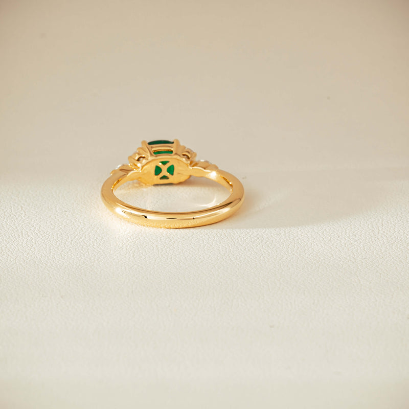 18ct Yellow Gold .84ct Emerald & Diamond Oriana Ring - Ring - Walker & Hall
