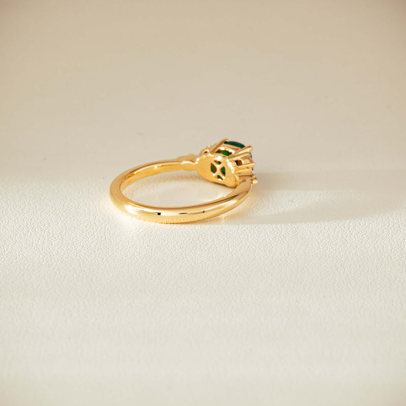 18ct Yellow Gold .84ct Emerald & Diamond Oriana Ring - Ring - Walker & Hall