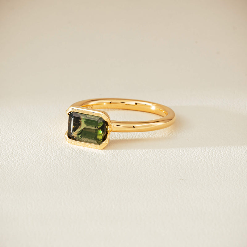 18ct Yellow Gold 1.77ct Green Tourmaline Elle Ring - Ring - Walker & Hall