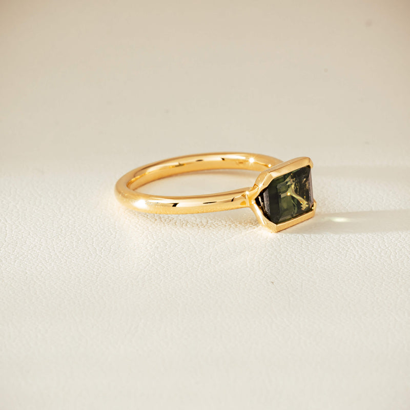 18ct Yellow Gold 1.77ct Green Tourmaline Elle Ring - Ring - Walker & Hall