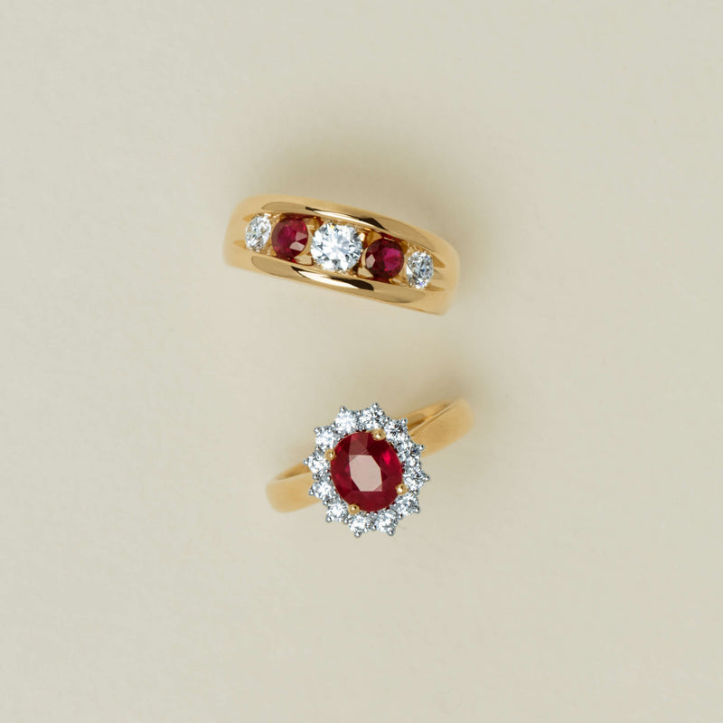 18ct Yellow Gold Ruby & Diamond Eugenie Ring - Ring - Walker & Hall