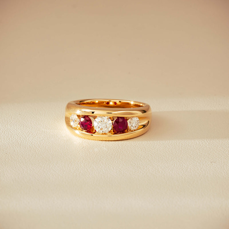 18ct Yellow Gold Ruby & Diamond Eugenie Ring - Ring - Walker & Hall