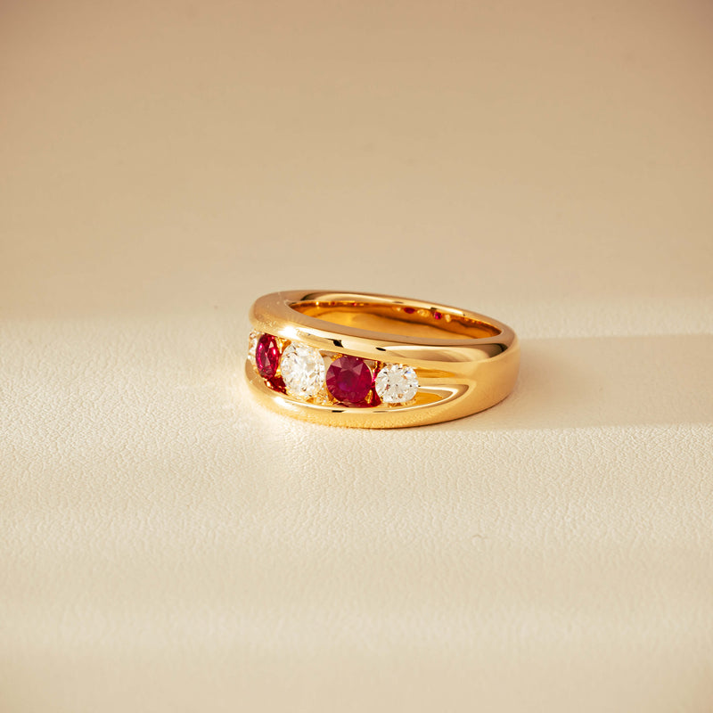 18ct Yellow Gold Ruby & Diamond Eugenie Ring - Ring - Walker & Hall