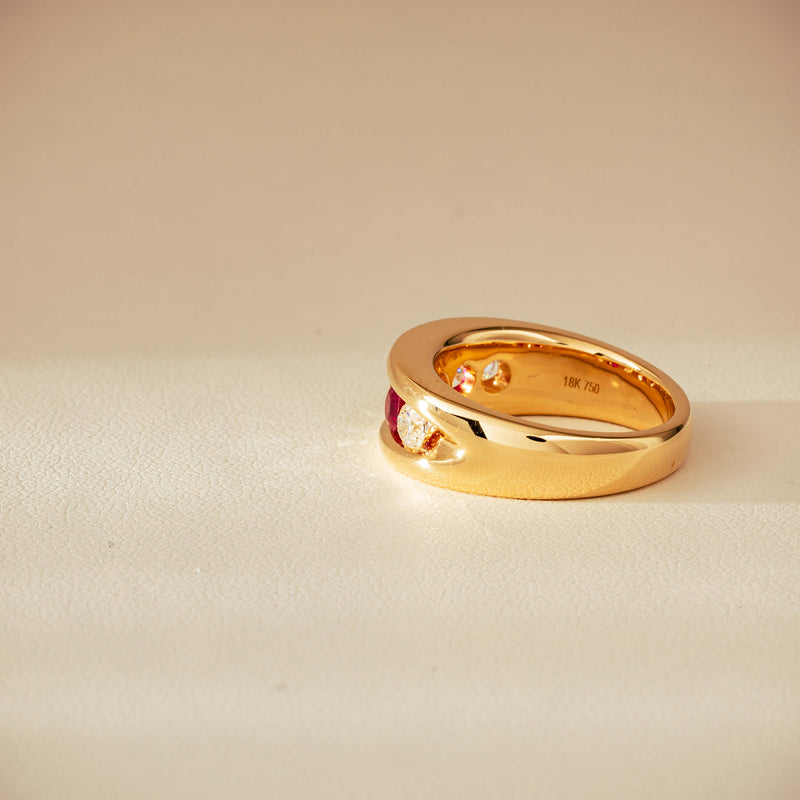18ct Yellow Gold Ruby & Diamond Eugenie Ring - Ring - Walker & Hall