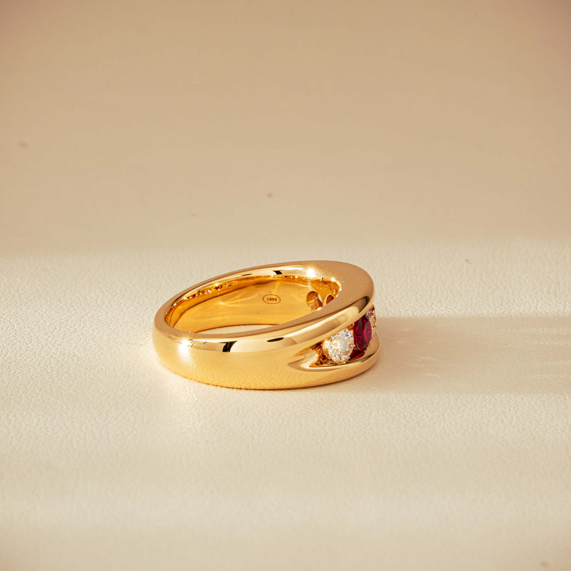 18ct Yellow Gold Ruby & Diamond Eugenie Ring - Ring - Walker & Hall