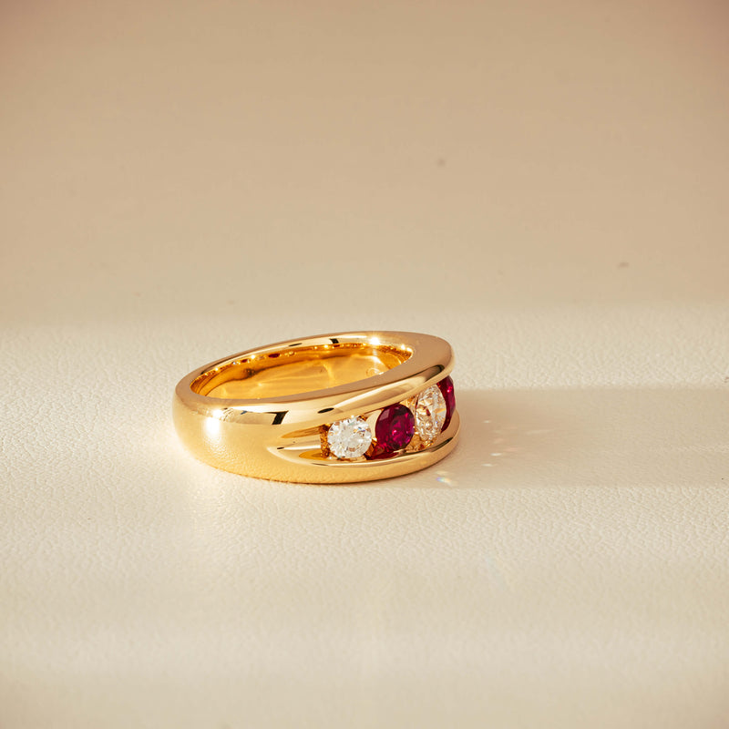 18ct Yellow Gold Ruby & Diamond Eugenie Ring - Ring - Walker & Hall