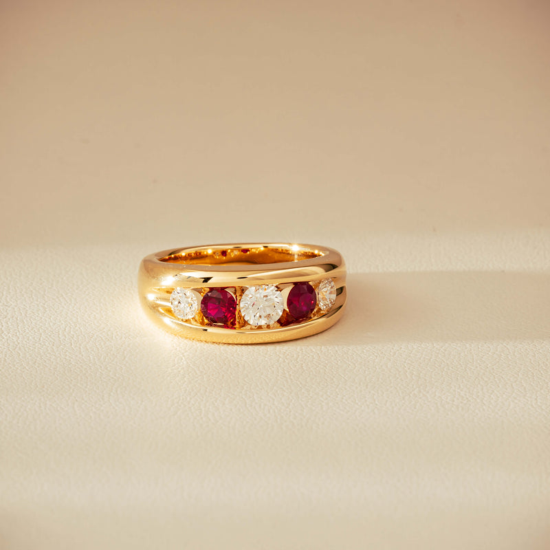 18ct Yellow Gold Ruby & Diamond Eugenie Ring - Ring - Walker & Hall