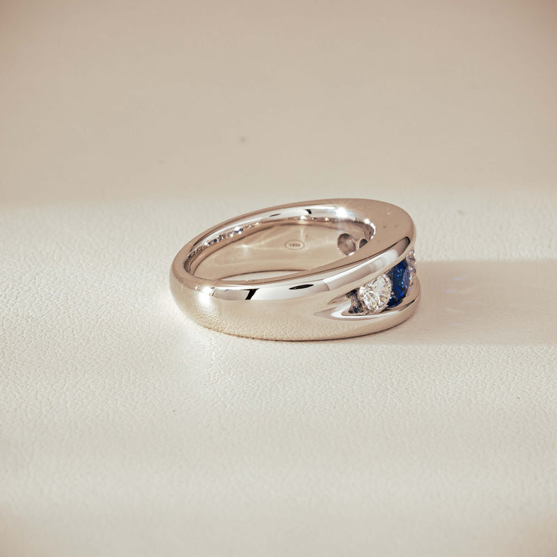 Platinum Sapphire & Diamond Eugenie Ring - Ring - Walker & Hall