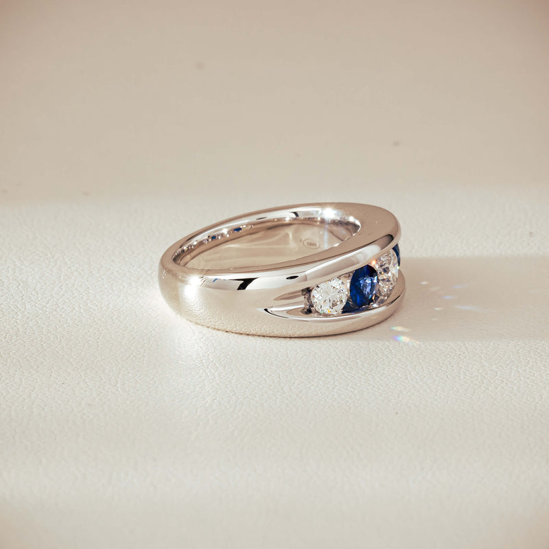 Platinum Sapphire & Diamond Eugenie Ring - Ring - Walker & Hall