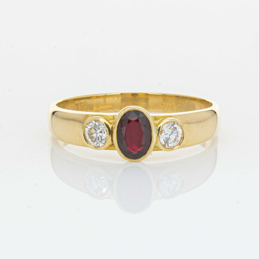 Deja Vu 18ct Yellow Gold .45ct Ruby & Diamond Ring - Ring - Walker & Hall
