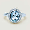 18ct White Gold 2.35ct Aquamarine & Diamond Dulce Ring - Ring - Walker & Hall