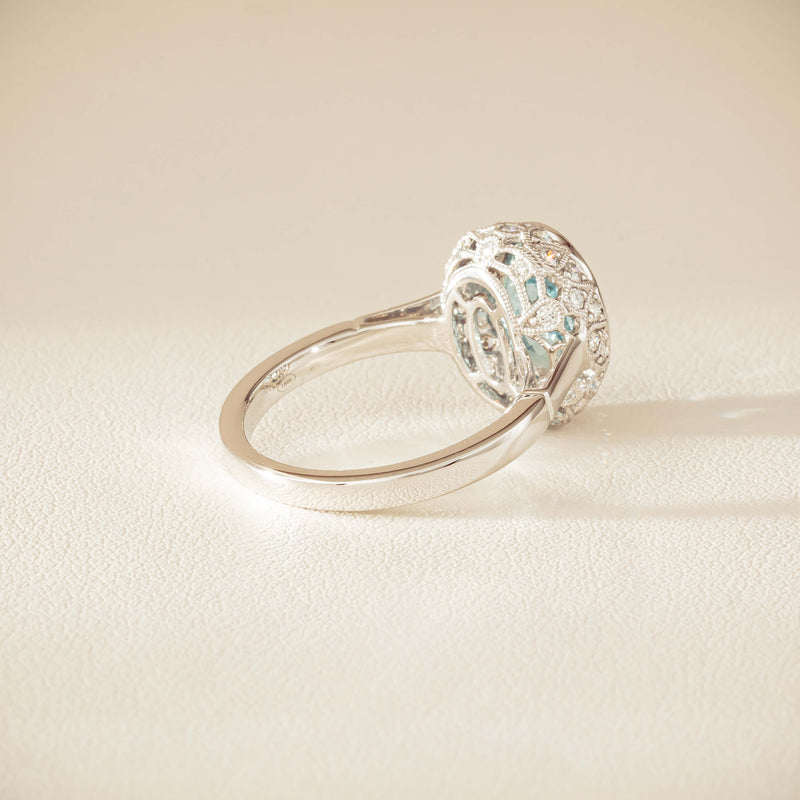 18ct White Gold 2.35ct Aquamarine & Diamond Dulce Ring - Ring - Walker & Hall