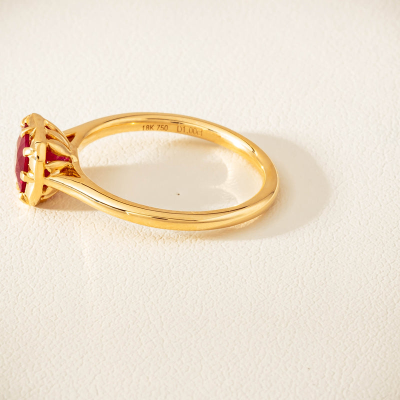 18ct Yellow Gold 1.02ct Ruby Solitaire Ring - Ring - Walker & Hall