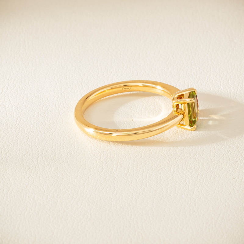 18ct Yellow Gold Peridot & Citrine Toi et Moi Ring - Ring - Walker & Hall