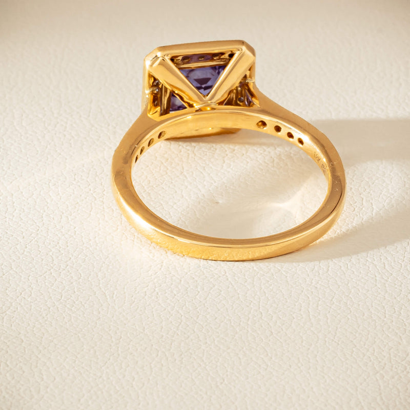 18ct Yellow Gold 1.15ct Tanzanite & Diamond Mandalay Ring - Ring - Walker & Hall
