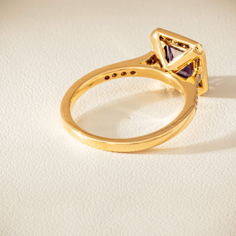 18ct Yellow Gold 1.15ct Tanzanite & Diamond Mandalay Ring - Ring - Walker & Hall