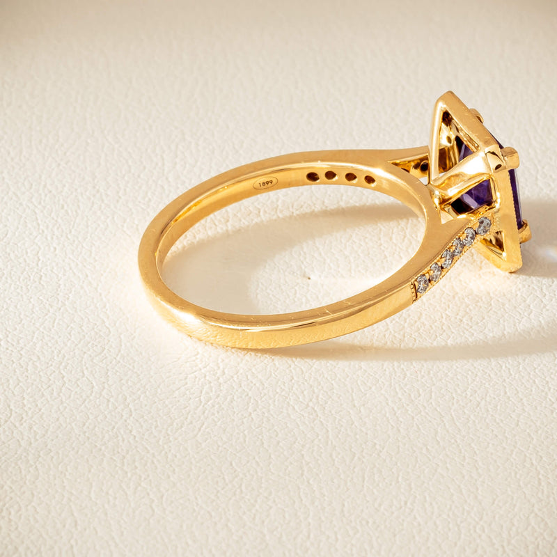 18ct Yellow Gold 1.15ct Tanzanite & Diamond Mandalay Ring - Ring - Walker & Hall