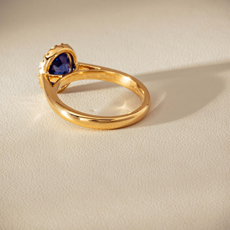 18ct Yellow Gold 2.46ct Sapphire & Diamond Nina Ring - Ring - Walker & Hall