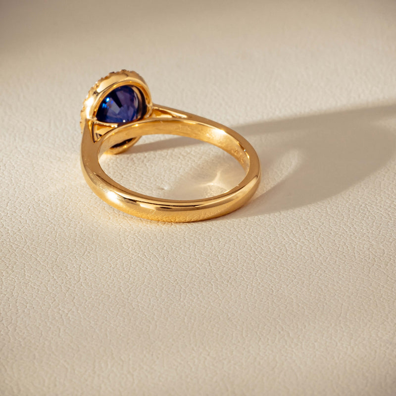 18ct Yellow Gold 2.46ct Sapphire & Diamond Nina Ring - Ring - Walker & Hall