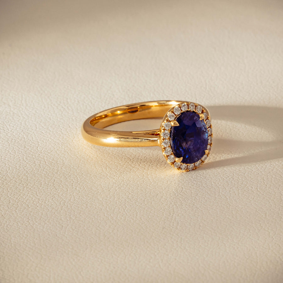 18ct Yellow Gold 2.46ct Sapphire & Diamond Nina Ring - Ring - Walker & Hall