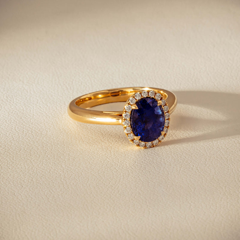 18ct Yellow Gold 2.46ct Sapphire & Diamond Nina Ring - Ring - Walker & Hall