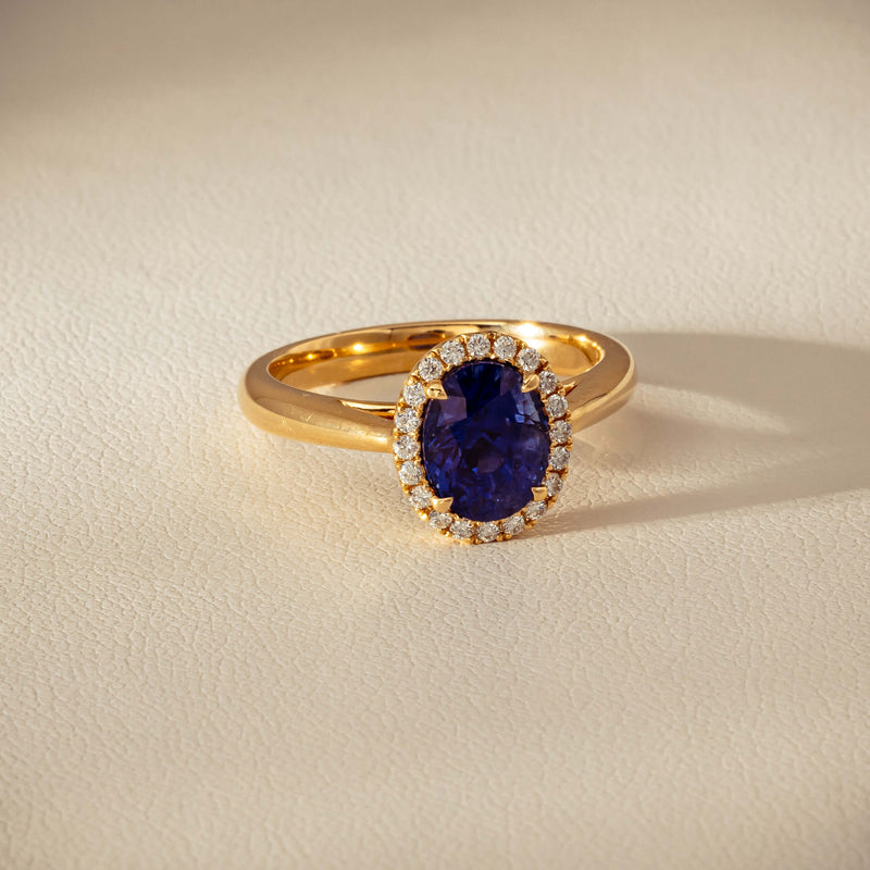 18ct Yellow Gold 2.46ct Sapphire & Diamond Nina Ring - Ring - Walker & Hall