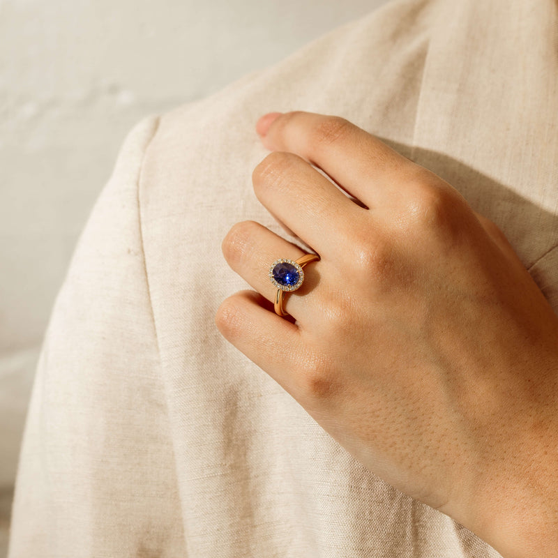 18ct Yellow Gold 2.46ct Sapphire & Diamond Nina Ring - Ring - Walker & Hall