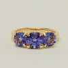 18ct Yellow Gold Three Stone Tanzanite Octavia Ring - Ring - Walker & Hall