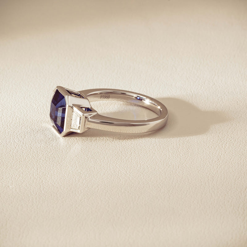 Platinum 5.06ct Sapphire & Diamond Ring - Ring - Walker & Hall