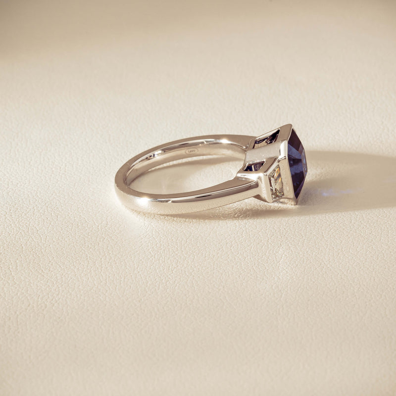 Platinum 5.06ct Sapphire & Diamond Ring - Ring - Walker & Hall