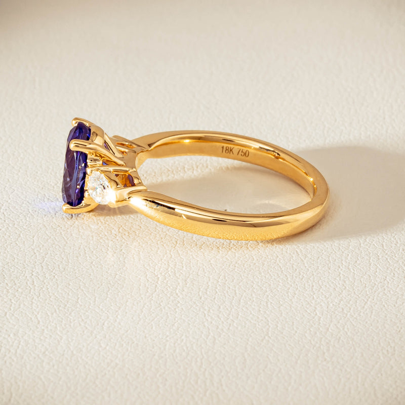 18ct Yellow Gold 2.04ct Tanzanite & Diamond Ayla Ring - Ring - Walker & Hall