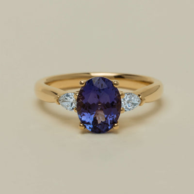 18ct Yellow Gold 2.04ct Tanzanite & Diamond Ayla Ring - Ring - Walker & Hall