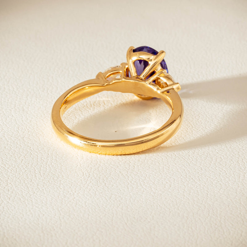 18ct Yellow Gold 2.04ct Tanzanite & Diamond Ayla Ring - Ring - Walker & Hall