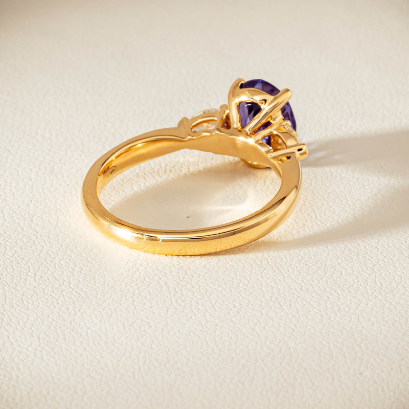 18ct Yellow Gold 2.04ct Tanzanite & Diamond Ayla Ring - Ring - Walker & Hall