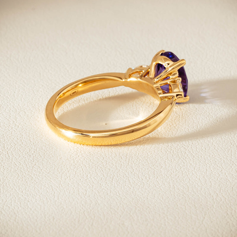 18ct Yellow Gold 2.04ct Tanzanite & Diamond Ayla Ring - Ring - Walker & Hall