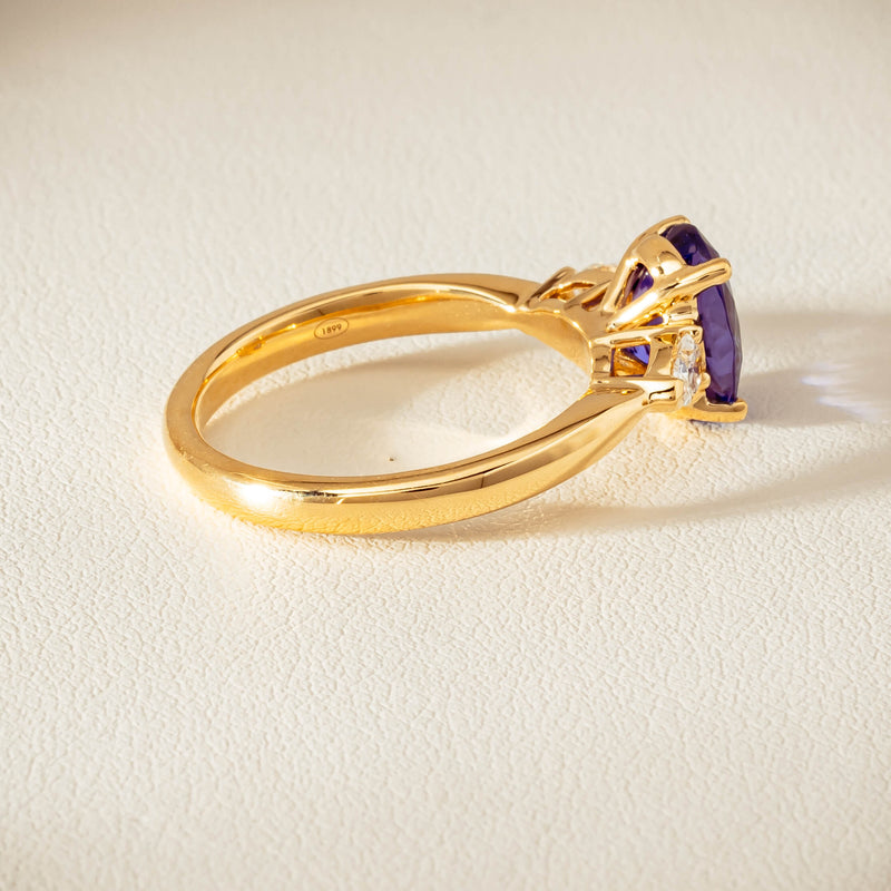 18ct Yellow Gold 2.04ct Tanzanite & Diamond Ayla Ring - Ring - Walker & Hall