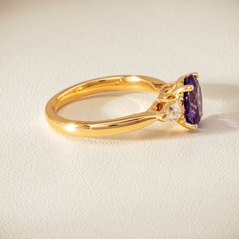 18ct Yellow Gold 2.04ct Tanzanite & Diamond Ayla Ring - Ring - Walker & Hall