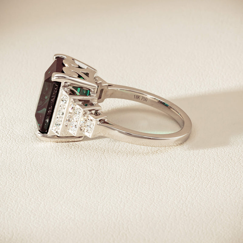 18ct White Gold 8.03ct Tourmaline & Diamond Maya Ring - Ring - Walker & Hall